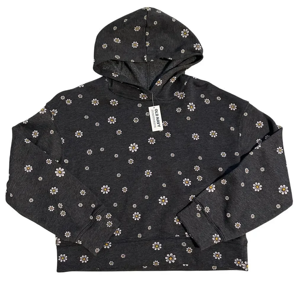 NWT Old Navy Daisy Hoodie Sweatshirt Girls Large